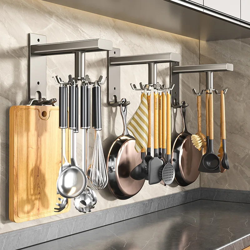 Kitchen Uncle - ユニバーサルキッチンフック多目的 360 度回転可能なラックオーガナイザースプーン収納ハンガーホームキッチンアクセサリー