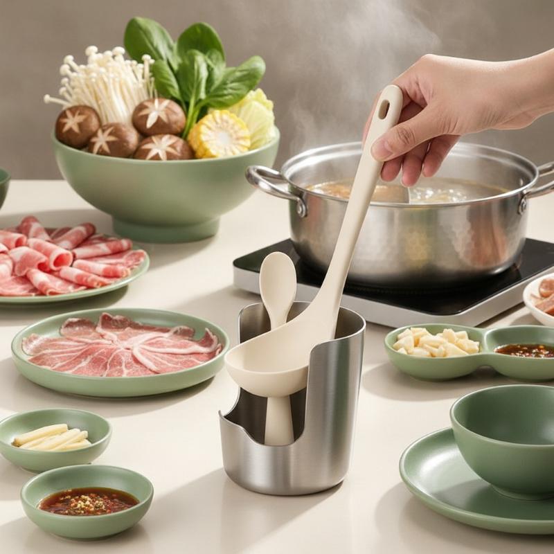 2-in-1ステンレス製スプーン置き兼鍋蓋スタンド。BPAフ - Kitchen Baking Rack のレビューと価格