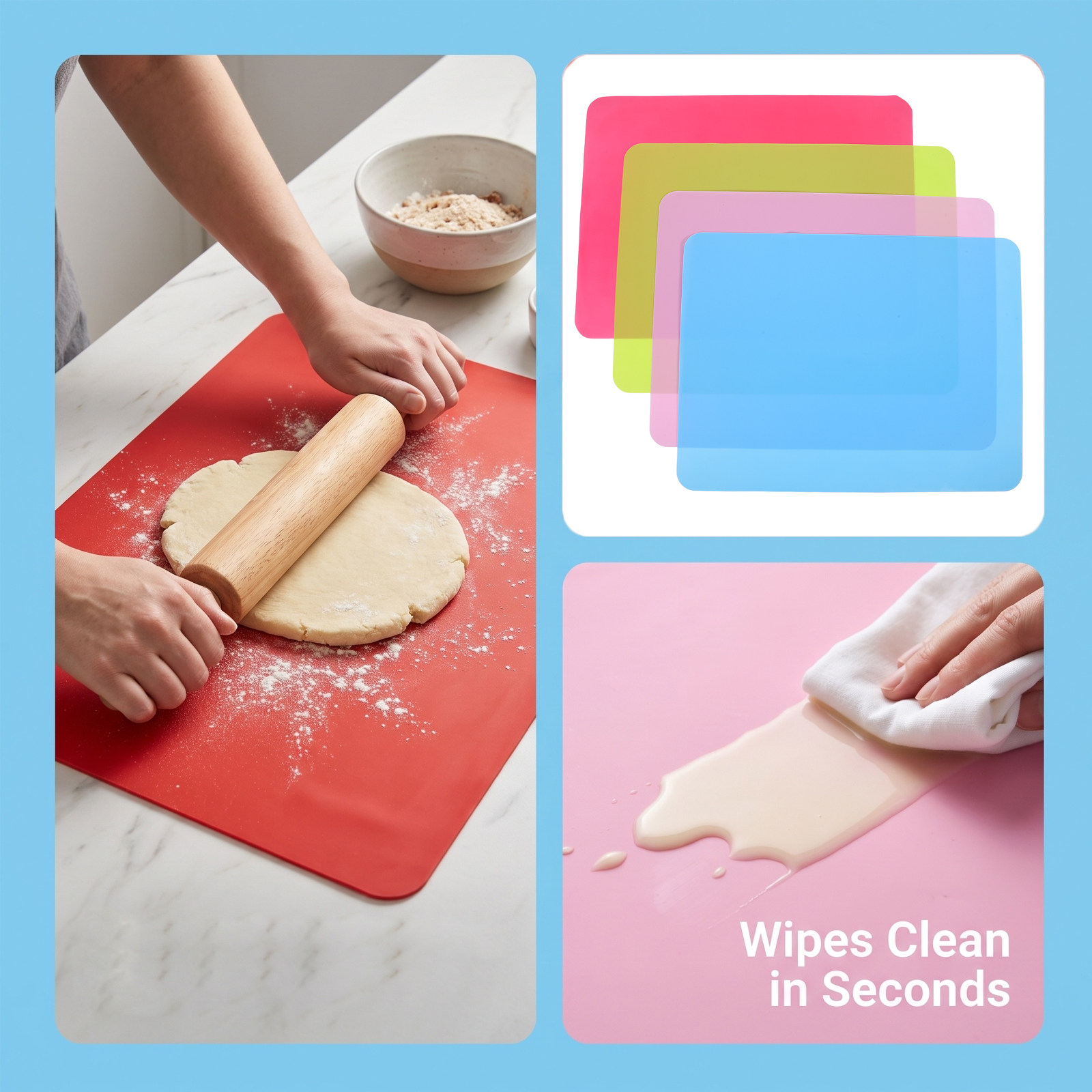 4個入り パイ生地用ローラー、ベーキングピン、キッチンローラ - Kitchen Roller Baking のレビューと価格